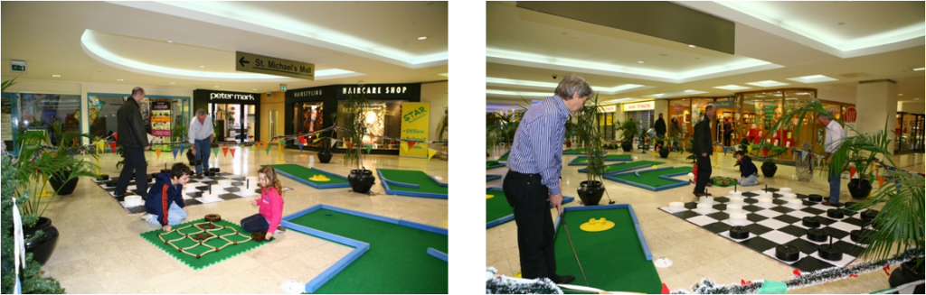 MYB Promotions Game Zone Crazy Golf hire in a shopping centre