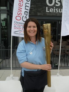 The Olympic torch at Oswestry Games