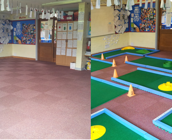 9 holes of golf Before and After Classroom Shots