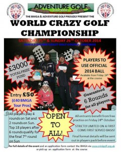 World Crazy Golf at Hastings Seafront Course 25th and 26th October 2014